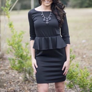 NWT: Black Peplum Dress